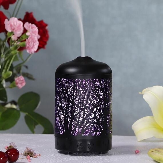 Metallo Albero umidificatore Olio essenziale diffusore creatore della foschia colorato Diffusore lampada LED Aromatherapy purificatore d'aria,
