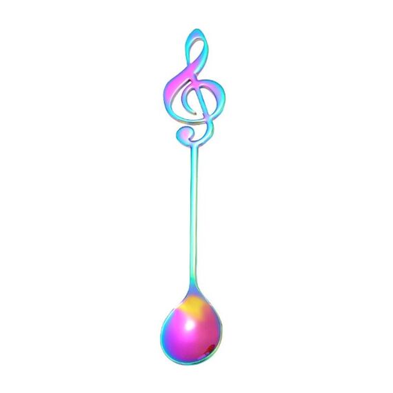 Cucchiaio creativo per note musicali, cucchiaio per mescolare il caffè, cucchiaio da bar in acciaio inossidabile, titanio, cucchiaio da regalo (colorato)