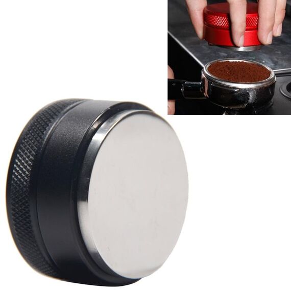 Dispositivo di riempimento piatto in polvere in polvere di caffè in acciaio inossidabile Macaron, specifica: piatto (nero)