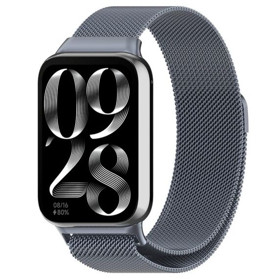Per cinturino in maglia di acciaio magnetico Xiaomi Mi Band 8 Pro Milan (grigio)
