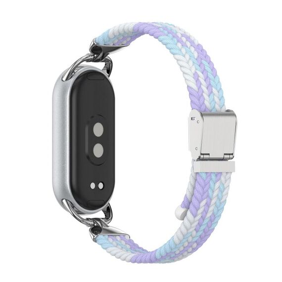 Per Xiaomi Smart Band 10/9/8 Cinturino per orologio in nylon intrecciato a due sezioni con testa in metallo (viola)