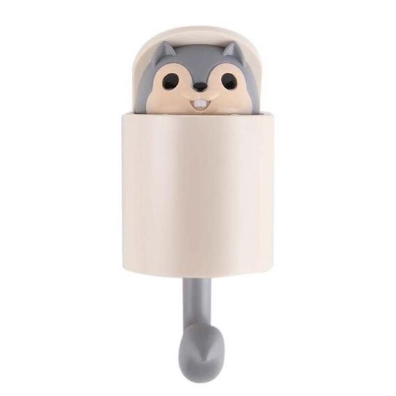 Scoiattolo creativo gancio forte adesivo appeso a parete (grigio)