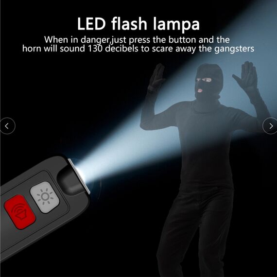 Dispositivo anti-lupo ricaricabile 130DB con allarme sonoro e luce lampeggiante AF-2002 nero TBD0601934201C 6922599844232