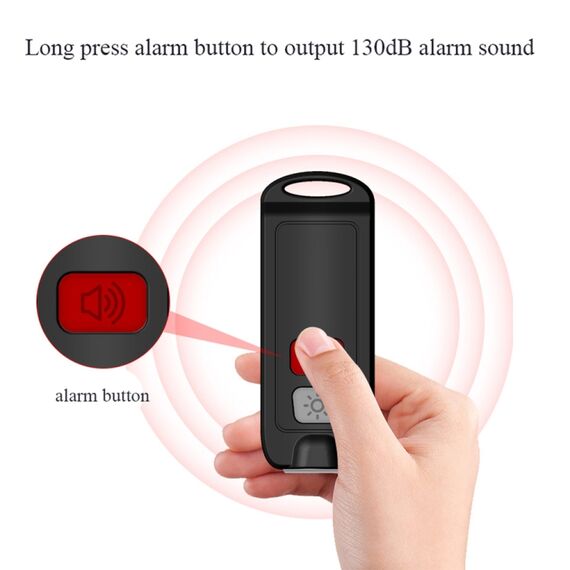 Dispositivo anti-lupo ricaricabile 130DB con allarme sonoro e luce lampeggiante AF-2002 nero TBD0601934201C 6922599844232