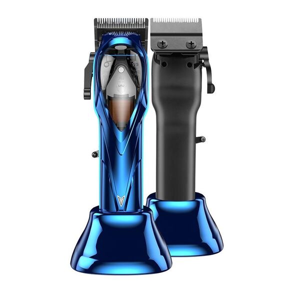 Tagliacapelli elettrico ad alta velocità con sospensione magnetica ricaricabile (blu)
