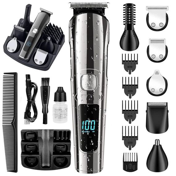 Kit tagliacapelli elettrico impermeabile 6 in 1 per uomo, tagliacapelli per naso, tagliacapelli per baffi, rasoio per il corpo 8688