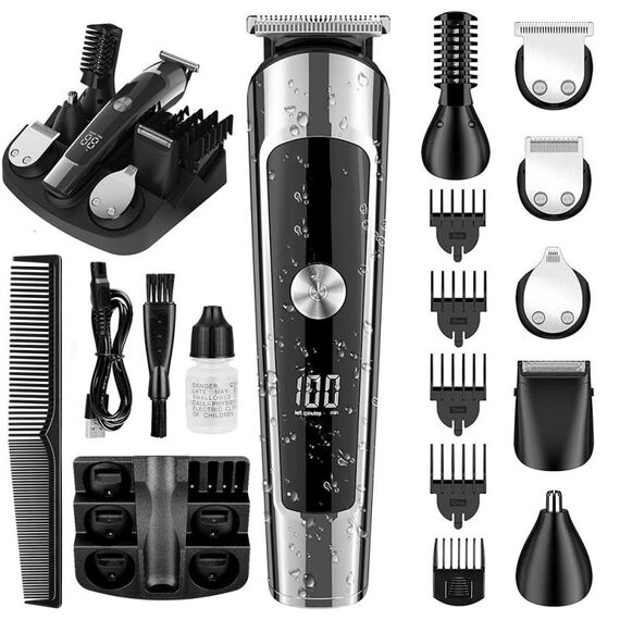Kit tagliacapelli elettrico impermeabile 6 in 1 per uomo, tagliacapelli per naso, tagliacapelli per baffi, rasoio per il corpo 8788
