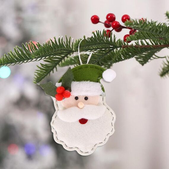 Decorazioni natalizie in tessuto non tessuto, pendenti per albero di Natale, specifiche: cappello verde di Babbo Natale