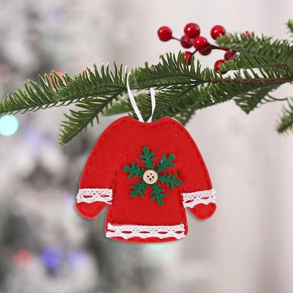 Decorazioni natalizie in tessuto non tessuto, pendenti per albero di Natale, specifiche: vestiti rossi