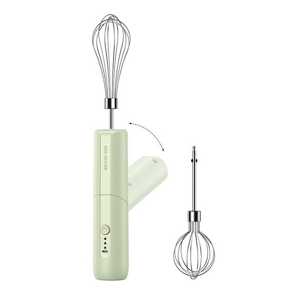 Frullino per le uova elettrico pieghevole rotante a doppia testa, completamente automatico, miscelatore da forno wireless (verde)