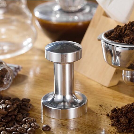 Polvere di caffè integrata con manico in legno massello in acciaio inossidabile, specifica: 58 mm, colore: integrazione in alluminio