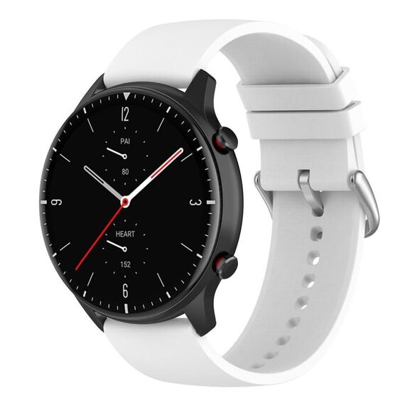 Cinturino per orologio in silicone con coda tonda da 20 mm (bianco)