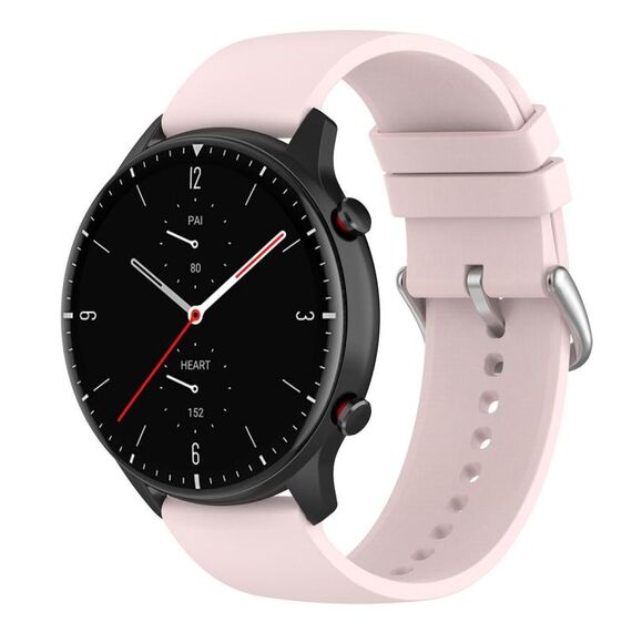 Cinturino per orologio in silicone con coda tonda da 20 mm (rosa chiaro)