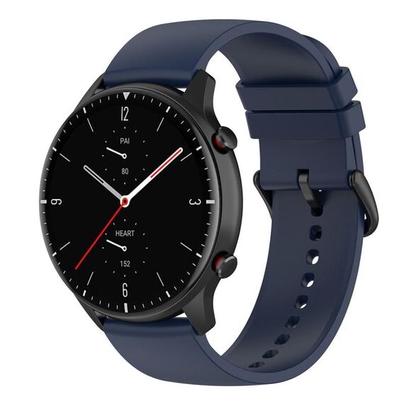Cinturino per orologio in silicone con cinturino tondo da 22 mm (blu notte)