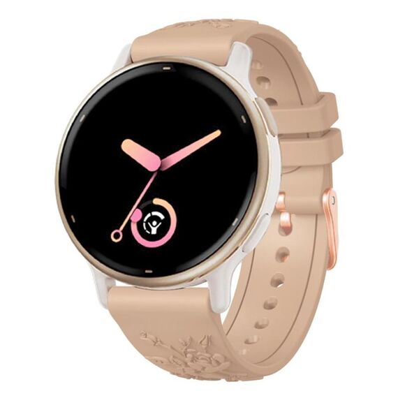Cinturino per orologio in silicone con fibbia in oro rosa goffrato da 20 mm (albicocca)