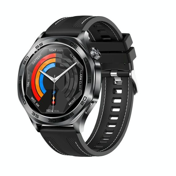 AK83 BT Call Smart Watch, supporta la pressione sanguigna / frequenza cardiaca / monitoraggio della salute sportiva (silicone intrecciato nero)