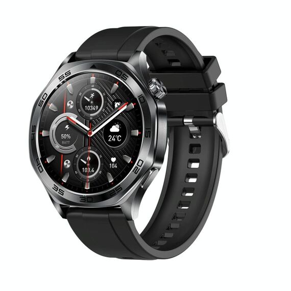 AK83 BT Call Smart Watch, supporta la pressione sanguigna / frequenza cardiaca / monitoraggio della salute sportiva (silicone nero)