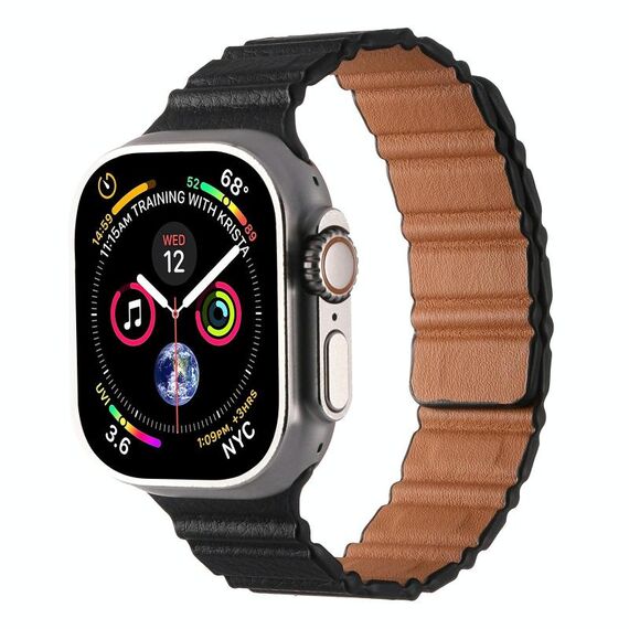Cinturino magnetico in pelle PU per Apple Watch 42 mm / 41 mm / 40 mm / 38 mm (nero)