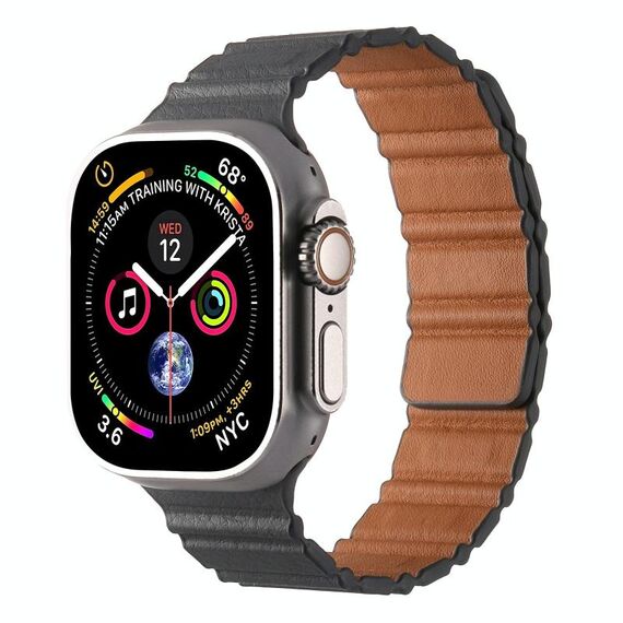 Cinturino in pelle PU magnetico per Apple Watch 42mm / 41mm / 40mm / 38mm (grigio)