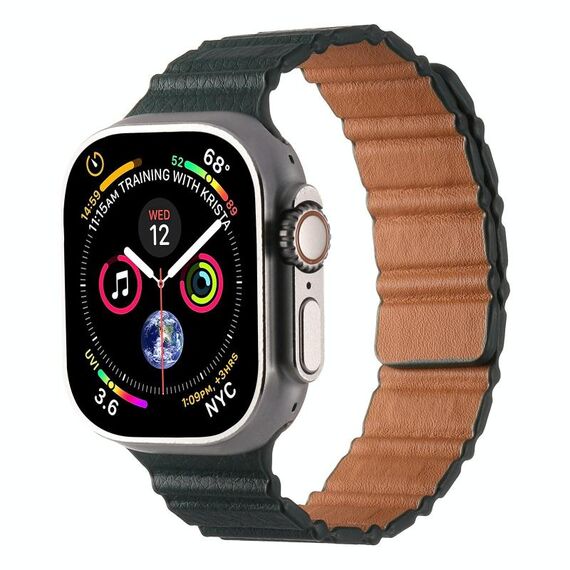 Cinturino magnetico in pelle PU per Apple Watch 42 mm / 41 mm / 40 mm / 38 mm (verde cedro)