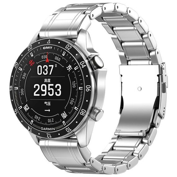 Per cinturino per orologio in metallo con fibbia di sicurezza Gamin da 26 mm (argento)