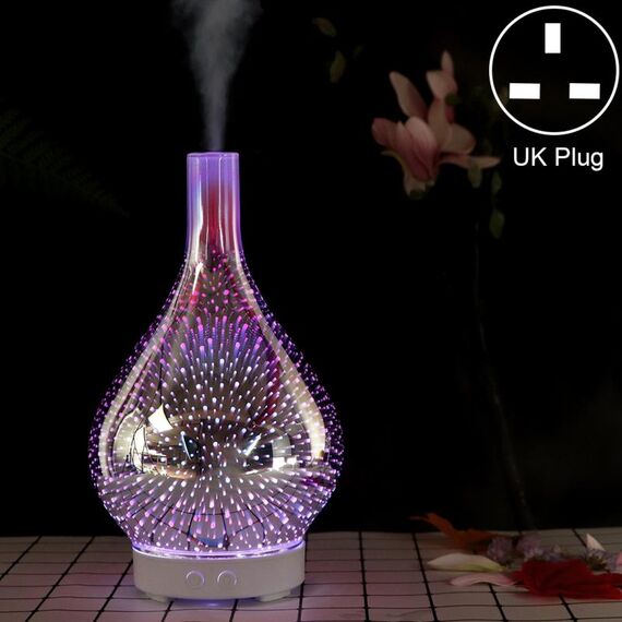 Mini 100ml umidificatore domestico ultrasuoni purificazione creativa macchina per aromaterapia in vetro 3D spruzzatore automatico di alcol, spina britannica