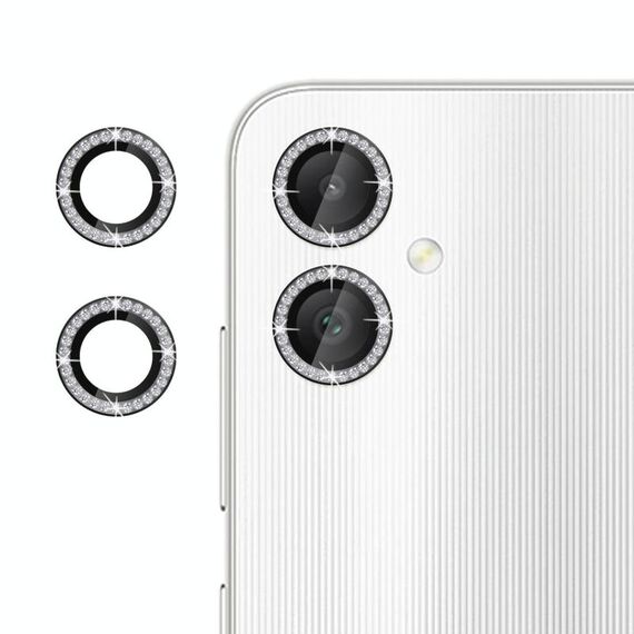 Per Samsung Galaxy A06 5G Klebol - Protezione per obiettivo fotocamera con anello diamantato (nero)