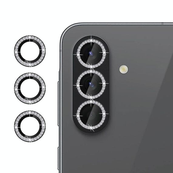 Per Samsung Galaxy A56 5G Klebol - Protezione per obiettivo fotocamera con anello diamantato (nero)