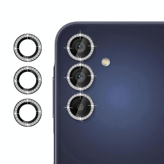 Per Samsung Galaxy A15 5G Klebol - Protezione per obiettivo fotocamera con anello diamantato (nero)