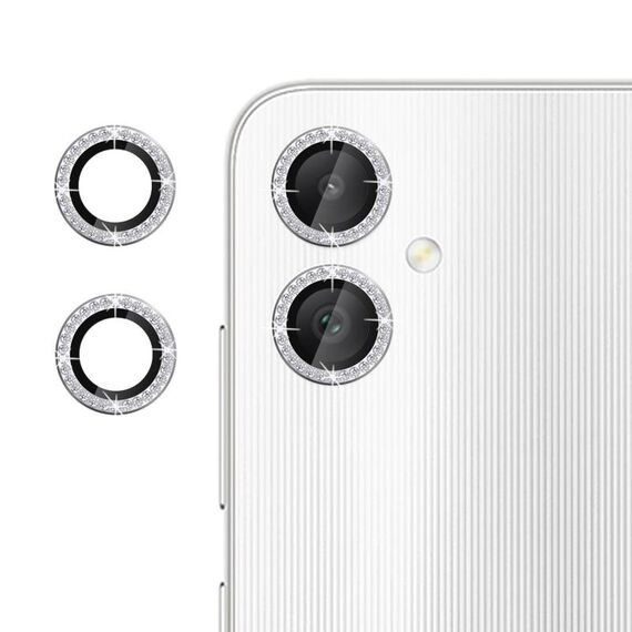 Per Samsung Galaxy A05 Klebol - Protezione individuale per obiettivo fotocamera con anello di diamanti (argento)