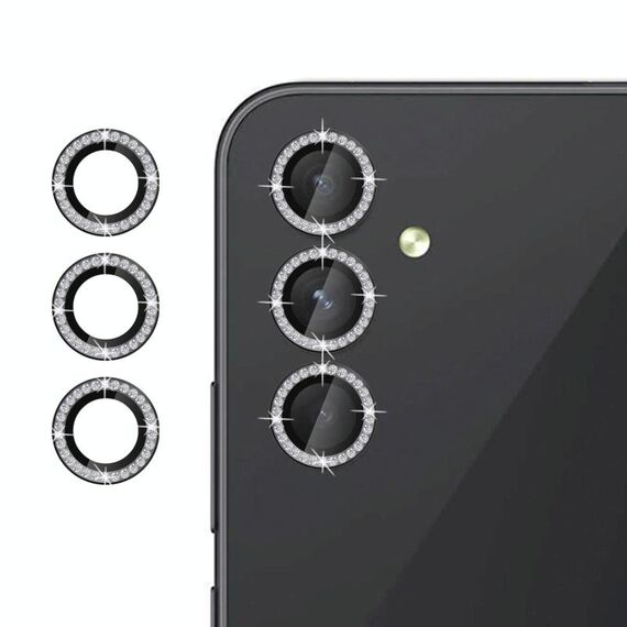 Per Samsung Galaxy A14 5G Klebol - Protezione per obiettivo fotocamera con anello diamantato (nero)