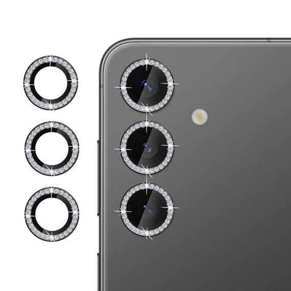 Per Samsung Galaxy S23 FE 5G Klebol - Protezione per obiettivo fotocamera individuale con anello diamantato (nero)