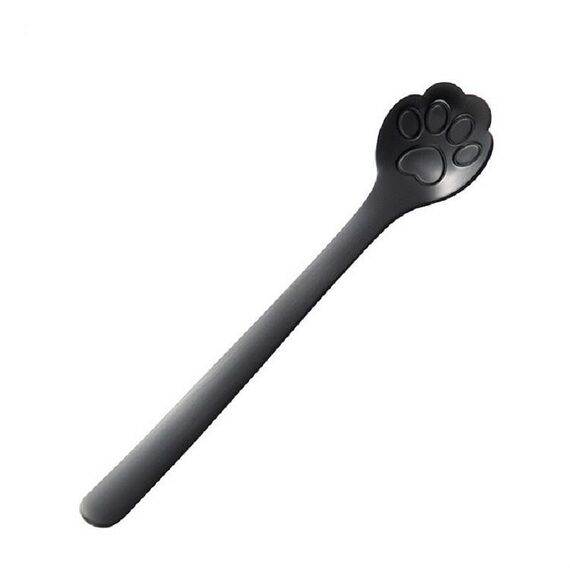 Cucchiaio da dessert in acciaio inossidabile Creative Cat Claw Coffee Spoon, Stile: Cat Claw Spoon, Colore: Nero