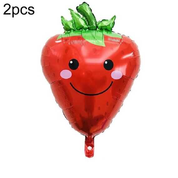 2 pezzi Cartone animato Verdure e frutta Frutta Pellicola di alluminio Palloncino per bambini Decorazione del partito Forniture Giocattoli gonfiabili (fragola)