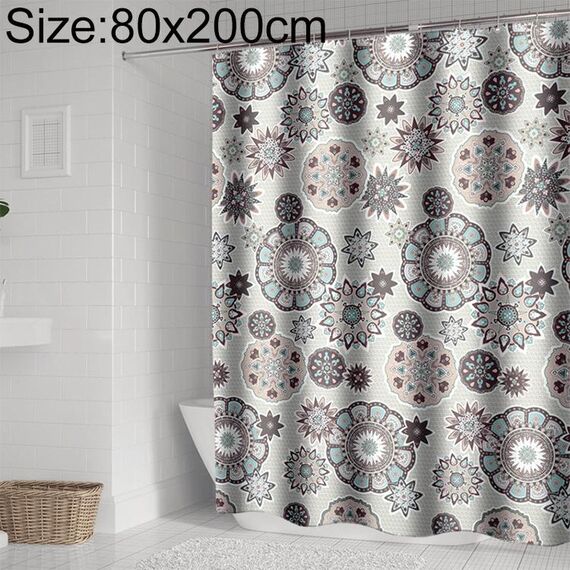 Tende da doccia Bohemian Mandala Tenda da bagno geometrica impermeabile da bagno, dimensioni: 80x200cm