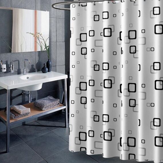 Tenda da doccia impermeabile spessa per bagno, dimensioni: 120X180 cm, stile: con fibbia in rame