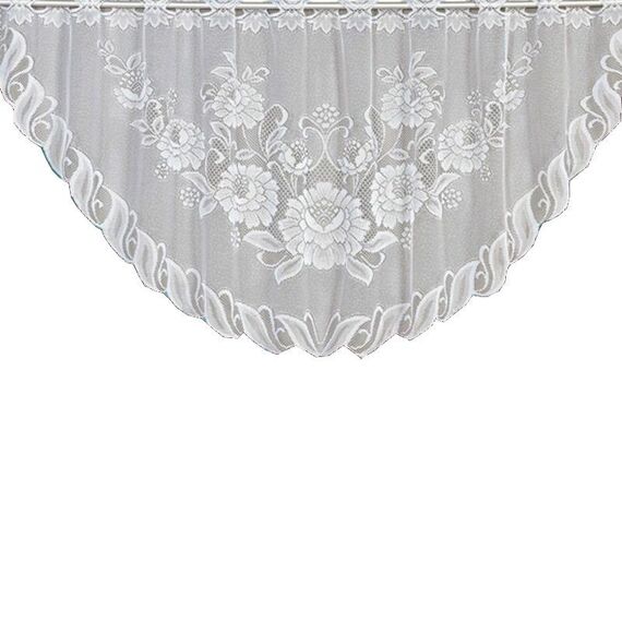 Tenda da caffè traslucida bianca Tulle Pizzo Trasparente Tende jacquard lavorate a maglia Tende da camera da letto, Dimensioni: Tenda superiore (JHM-02)