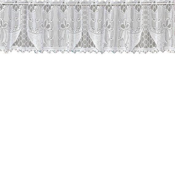 Tenda da caffè traslucida bianca Tulle Pizzo puro ordito Tende jacquard lavorate a maglia Tende da camera da letto, Dimensioni: Tenda superiore (JHM-03)