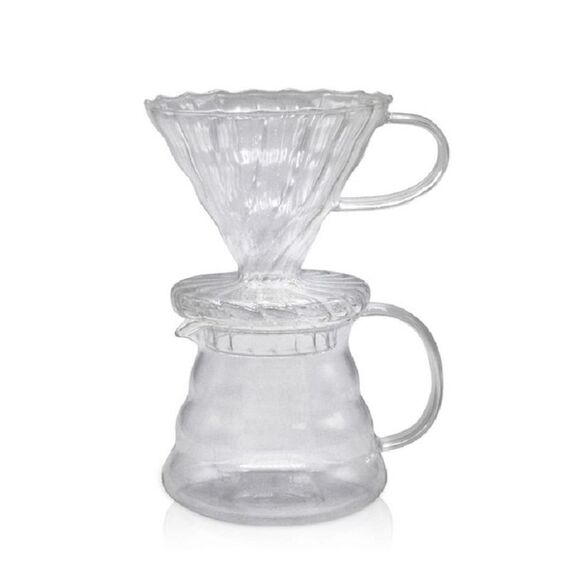 Caffettiera in vetro per caffè fatta a mano resistente al calore, pentola per condivisione del caffè, specifica: tazza filtrante in vetro integrata da 350 ml