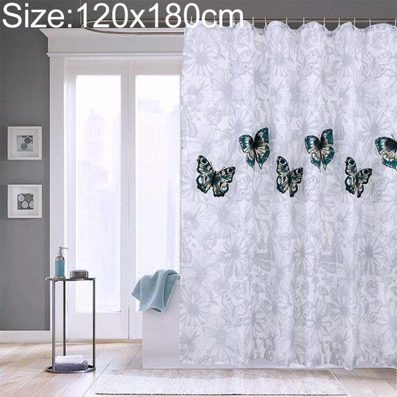 Tende da bagno lavabili con doccia in poliestere impermeabile a farfalla, dimensioni: 120x180 cm