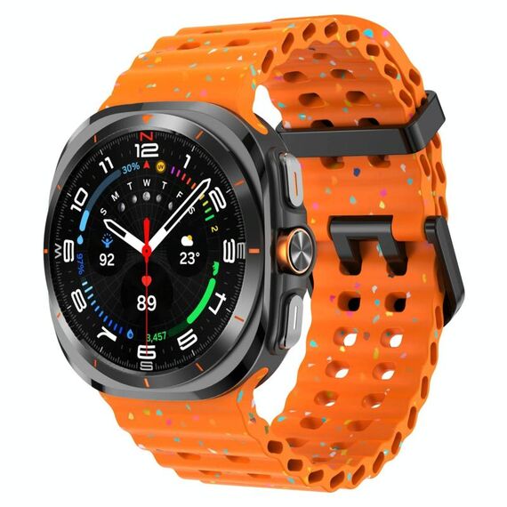 Cinturino in silicone con doppia fibbia e pois colorati per Samsung Galaxy Watch Ultra 47mm (arancione)