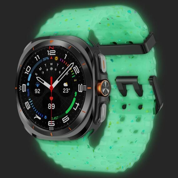 Cinturino in silicone con doppia fibbia e pois colorati per Samsung Galaxy Watch Ultra 47mm (trasparente e luminoso)