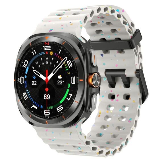 Cinturino in silicone con doppia fibbia e pois colorati per Samsung Galaxy Watch Ultra 47mm (Starlight)