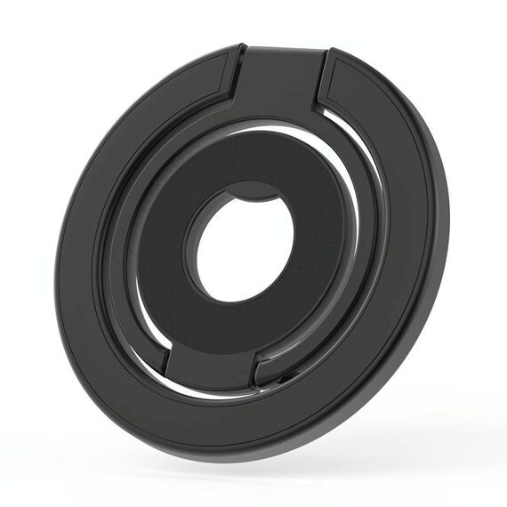 Supporto magnetico per telefono ad anello MagSafe a tripla piegatura e doppia faccia (nero)
