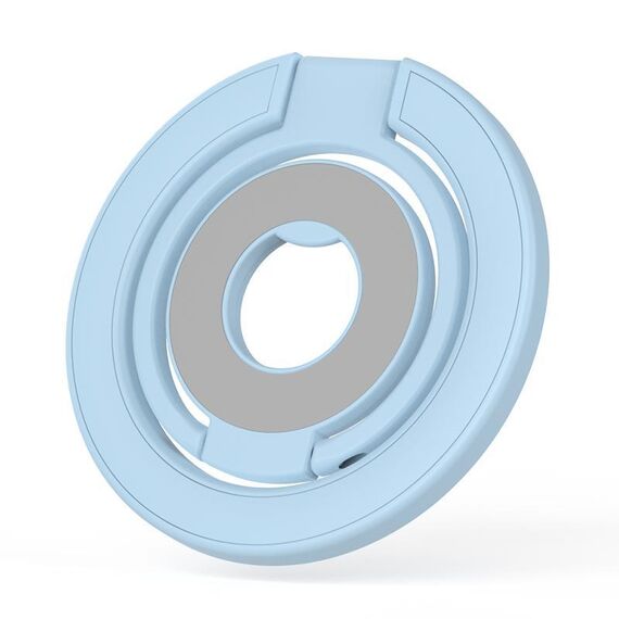 Supporto magnetico per telefono ad anello MagSafe a tripla piegatura e doppia faccia (blu)