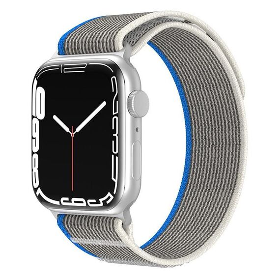 Cinturino per Apple Watch 42 mm / 41 mm / 40 mm / 38 mm xDfind in nylon a doppia sezione (grigio blu)