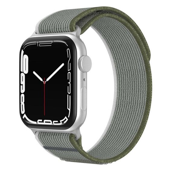 Cinturino per Apple Watch 42 mm / 41 mm / 40 mm / 38 mm xDfind in nylon a doppia sezione (grigio verde)