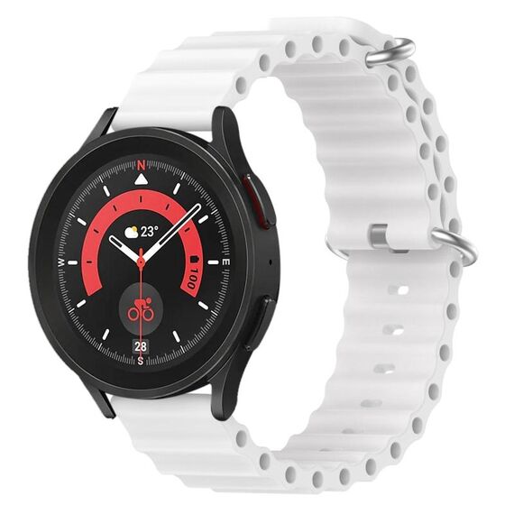 Cinturino per orologio in silicone tinta unita stile oceano xDfind da 20 mm (bianco)