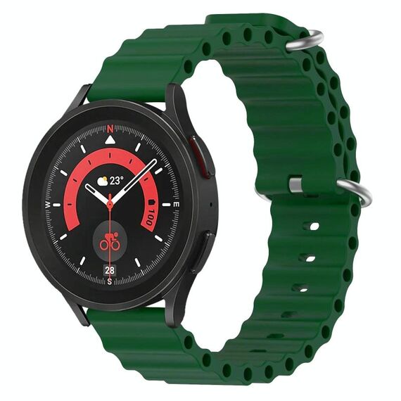 Cinturino per orologio in silicone tinta unita stile oceano xDfind da 20 mm (verde militare)