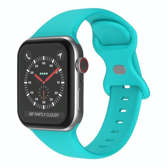 Cinturino in silicone con fibbia a farfalla xDfind per Apple Watch 46 mm / 49 mm / 45 mm / 44 mm (verde acqua)